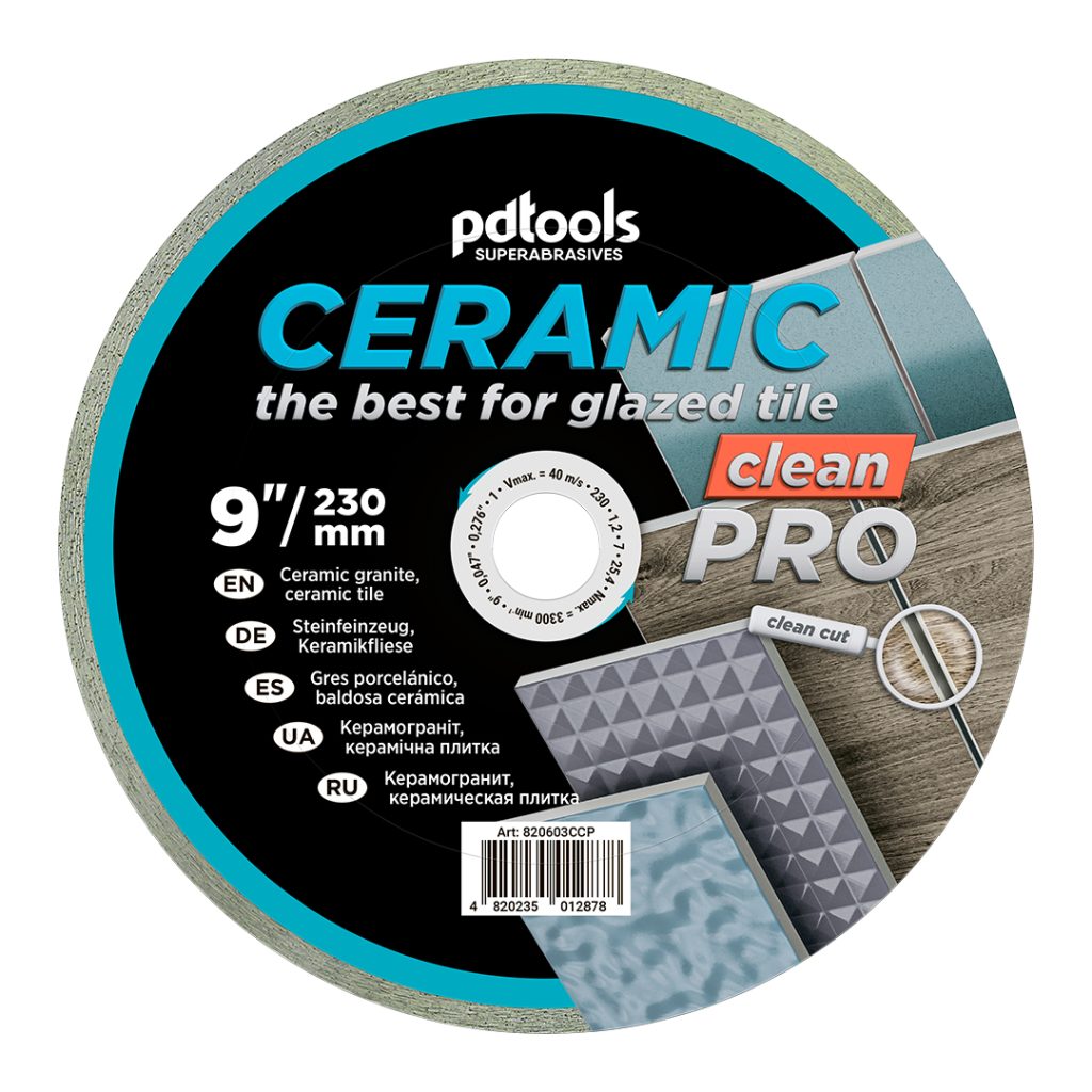 Алмазный диск PDTools 230 1.2 7 25.4 Ceramic Clean Pro | Артикул 820603CCP | Товар Изображе...