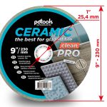 Алмазный диск PDTools 230 1.2 7 25.4 Ceramic Clean Pro | Артикул 820603CCP | Товар Изображе...