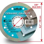 דיסק יהלום PDTools 115 1,4 10 22,2 Ceramic Granite | SKU 820100CRMGu | מוצר תמונה 3