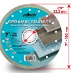 דיסק יהלום PDTools 180 1,6 10 22.2 Ceramic Granite | SKU 820402CRMGu | מוצר תמונה 3