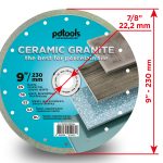 Алмазный диск PDTools 230 2,0 10 22,2 Ceramic Granite | Артикул 820601CRMGu | Товар Изображе...