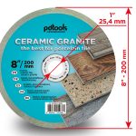 Алмазный диск PDTools 200 1,6 10 25,4 Ceramic Granite | Артикул 820501CRMG | Товар Изображе...