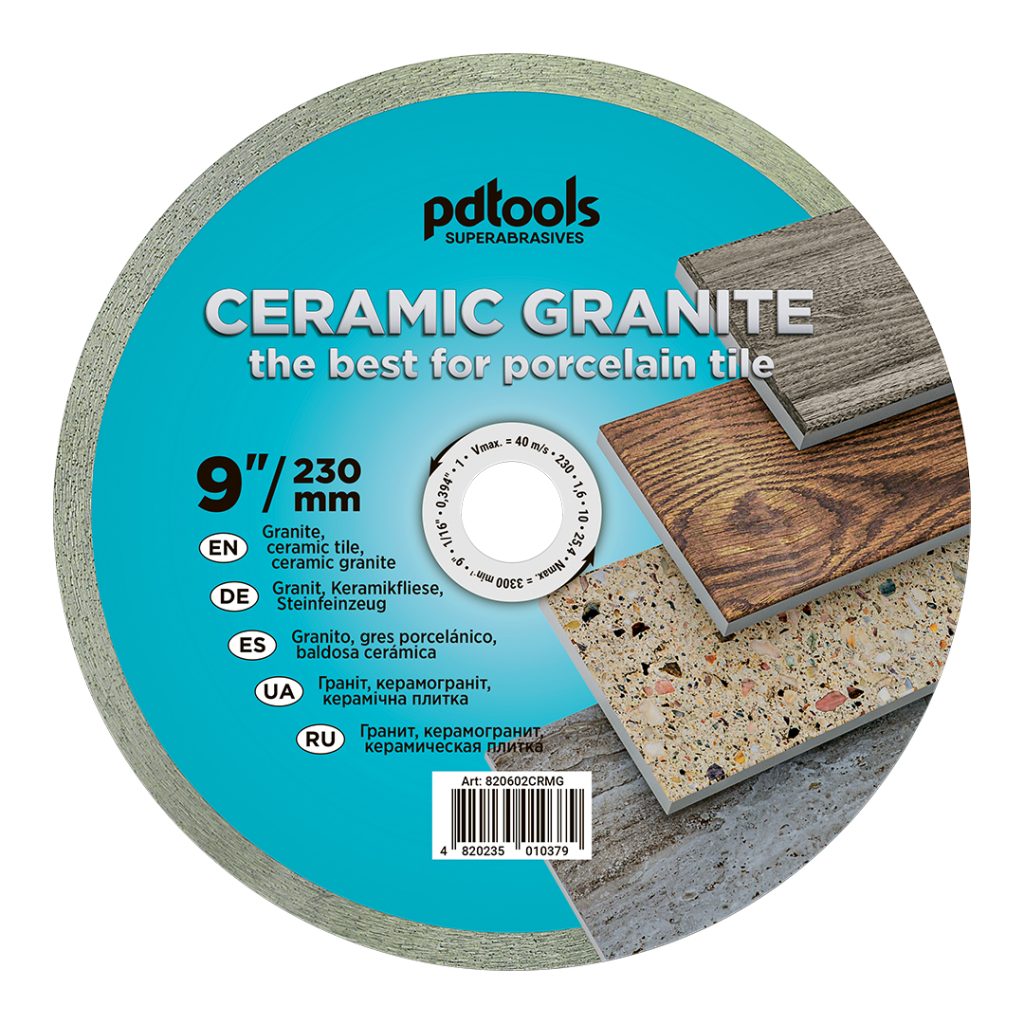 Алмазный диск PDTools 230 1,6 10 25,4 Ceramic Granite | Артикул 820602CRMG | Товар Изображе...