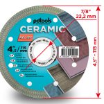 דיסק יהלום PDTools 115 1,4 10 22,2 Ceramic Relief | SKU 820108RLF | מוצר תמונה 3