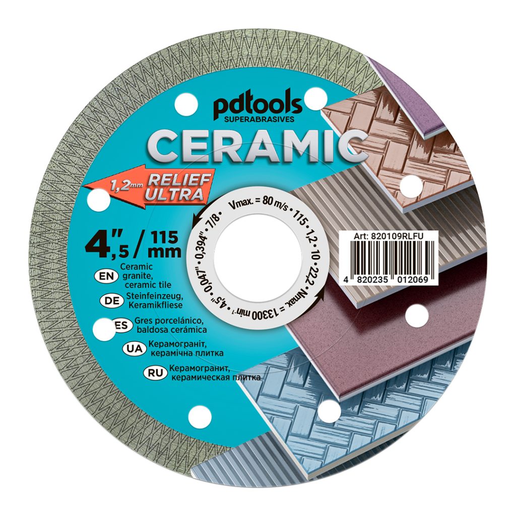 דיסק יהלום PDTools 115 1,2 10 22,2 Ceramic Relief Ultra | SKU 820109RLFU | מוצר תמונה