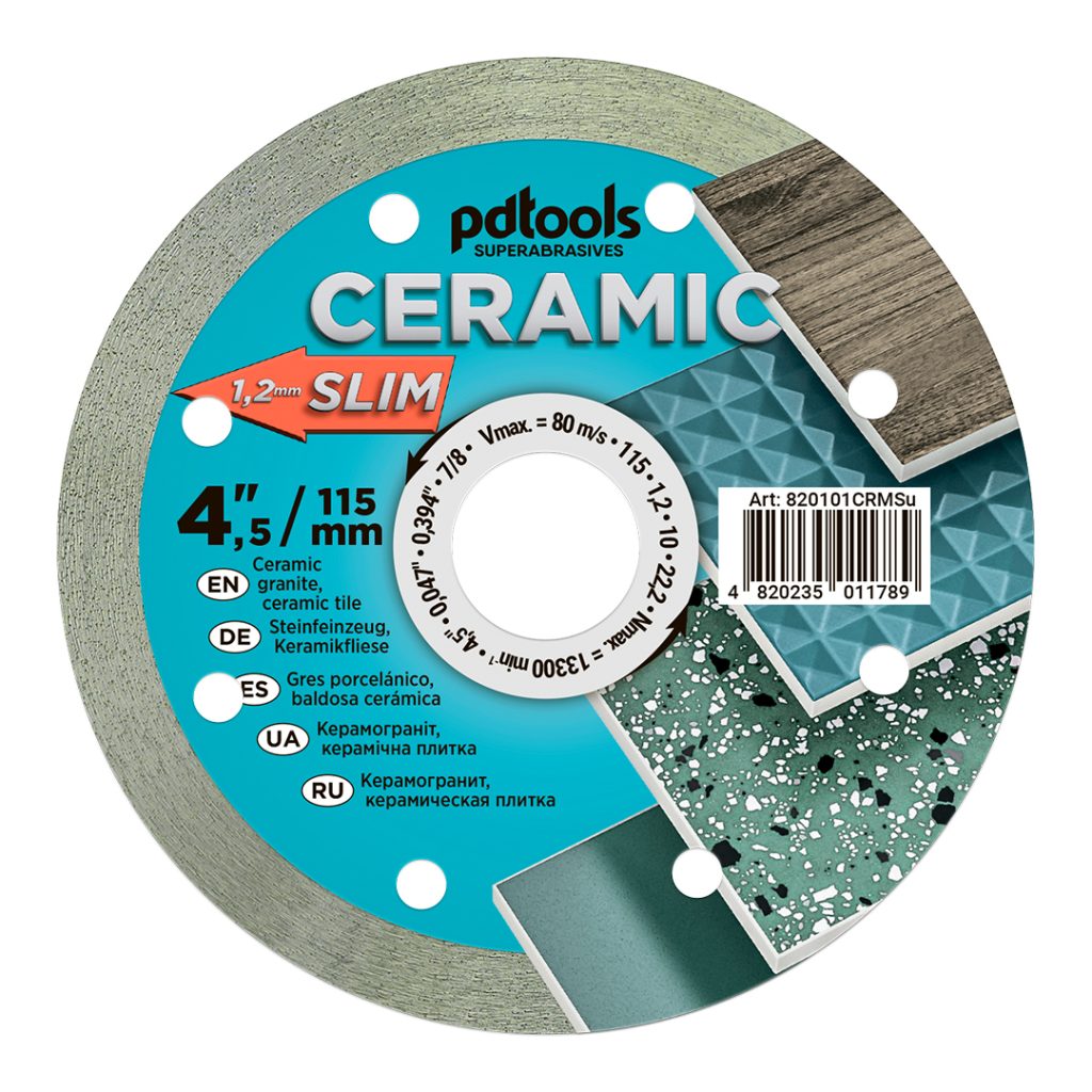 דיסק יהלום PDTools 115 1,2 10 22,2 Ceramic Slim | SKU 820101CRMSu | מוצר תמונה