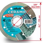 דיסק יהלום PDTools 115 1,2 10 22,2 Ceramic Slim | SKU 820101CRMSu | מוצר תמונה 3