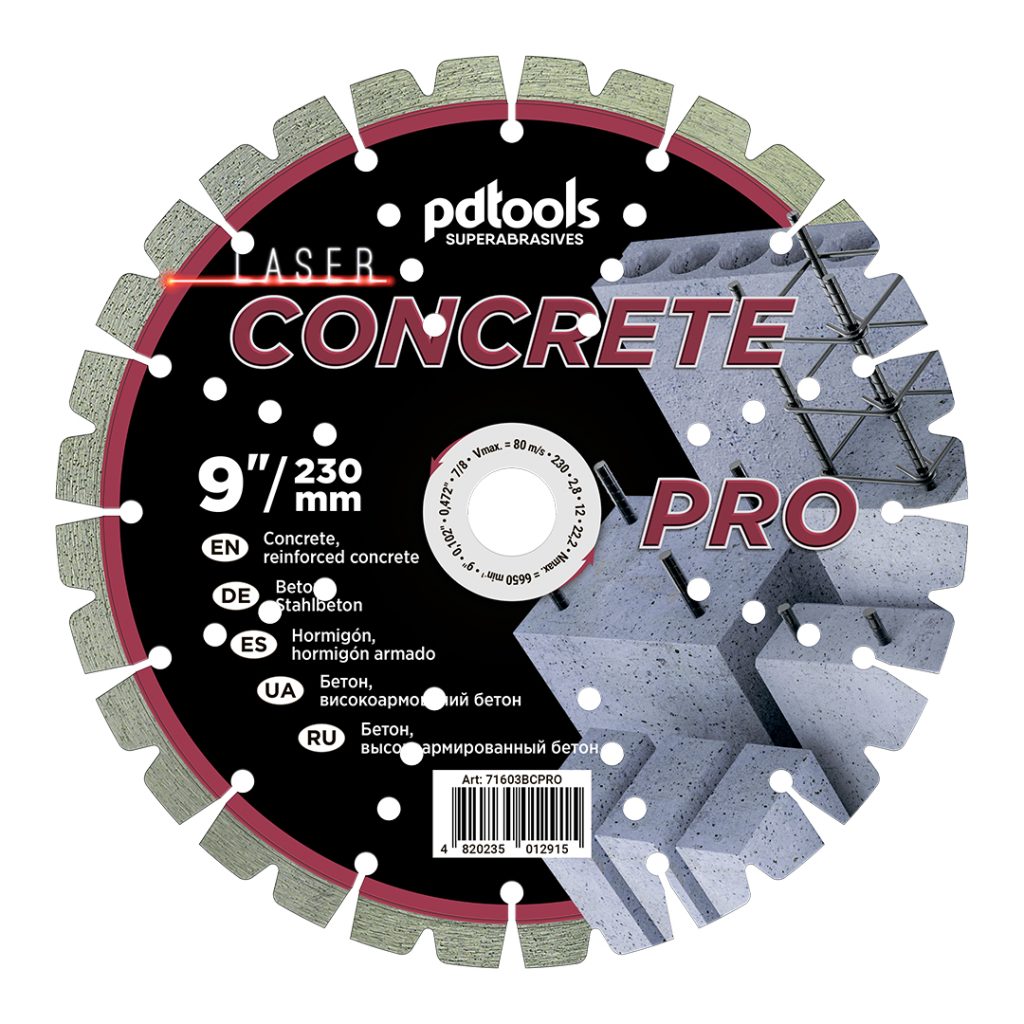דיסק יהלום PDTools 230 2,6 10 22,2 Turbo Concrete Pro | SKU 810602TCRPu | מוצר תמונה