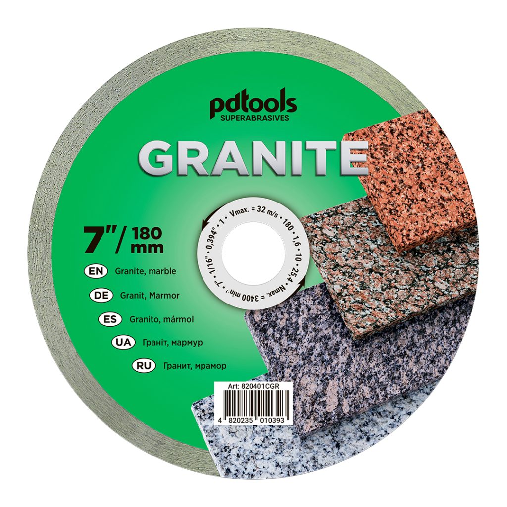 Алмазный диск PDTools 180 1,6 10 25,4 Granite | Артикул 820401CGR | Товар Изображение