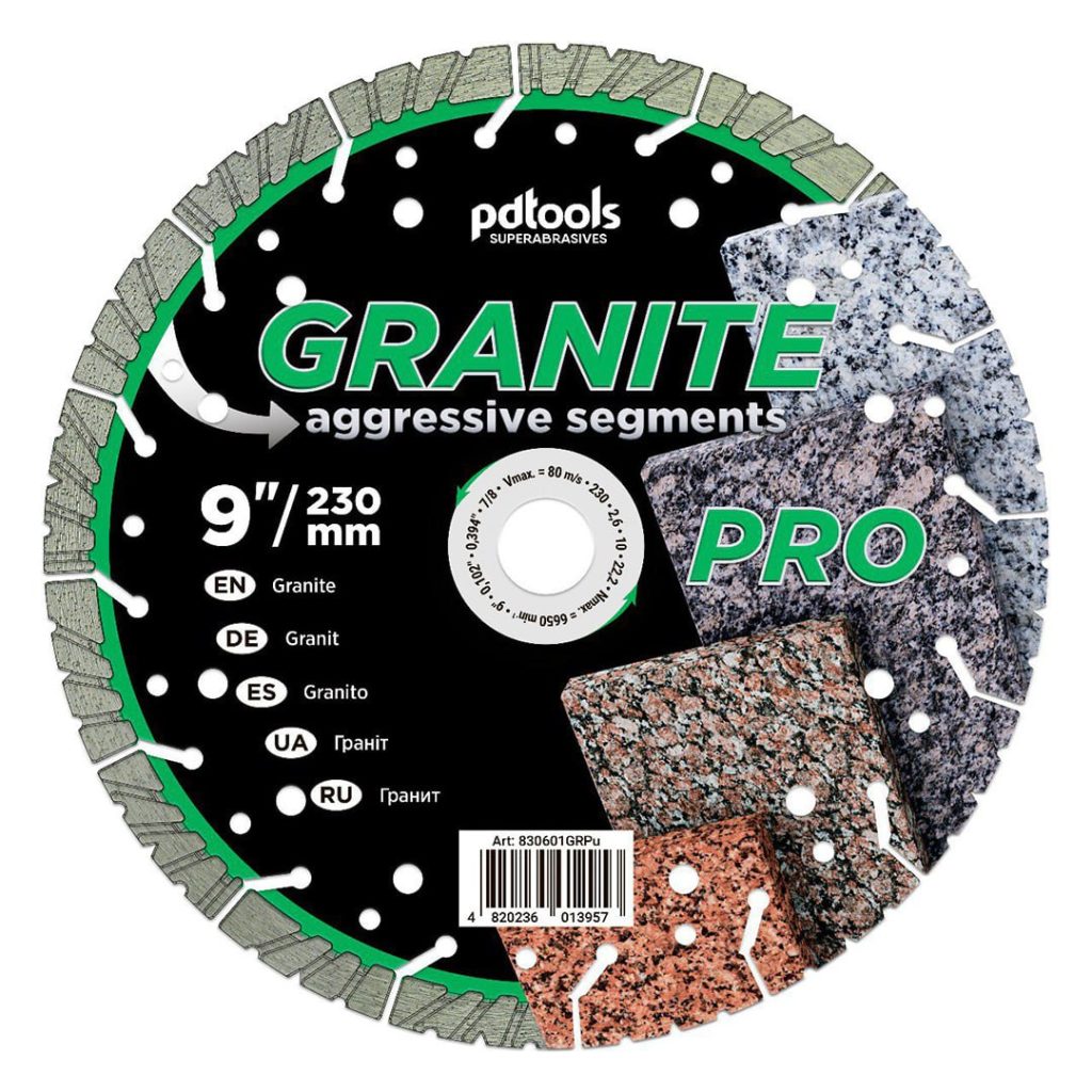 Алмазный диск PDTools 230 2,6 10 22,2 Granite Pro | Артикул 830601GRPu | Товар Изображение