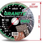Алмазный диск PDTools 230 2,6 10 22,2 Granite Pro | Артикул 830601GRPu | Товар Изображени...