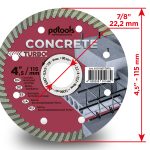 דיסק יהלום PDTools 115 2,2 8 22,2 Turbo Concrete | SKU 810100TCRTu | מוצר תמונה 3