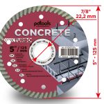 Алмазный диск PDTools 125 2,2 8 22,2 Turbo Concrete | Артикул 810200TCRTu | Товар Изображен...