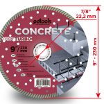 דיסק יהלום PDTools 230 2,6 10 22,2 Turbo Concrete | SKU 810600TCRTu | מוצר תמונה 3