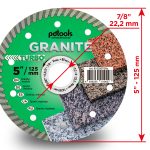 דיסק יהלום PDTools 125 2,2 8 22,2 Turbo Granite | SKU 810200TGRu | מוצר תמונה 3