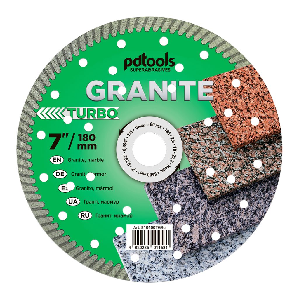דיסק יהלום PDTools 180 2,6 10 22,2 Turbo Granite | SKU 810400TGRu | מוצר תמונה