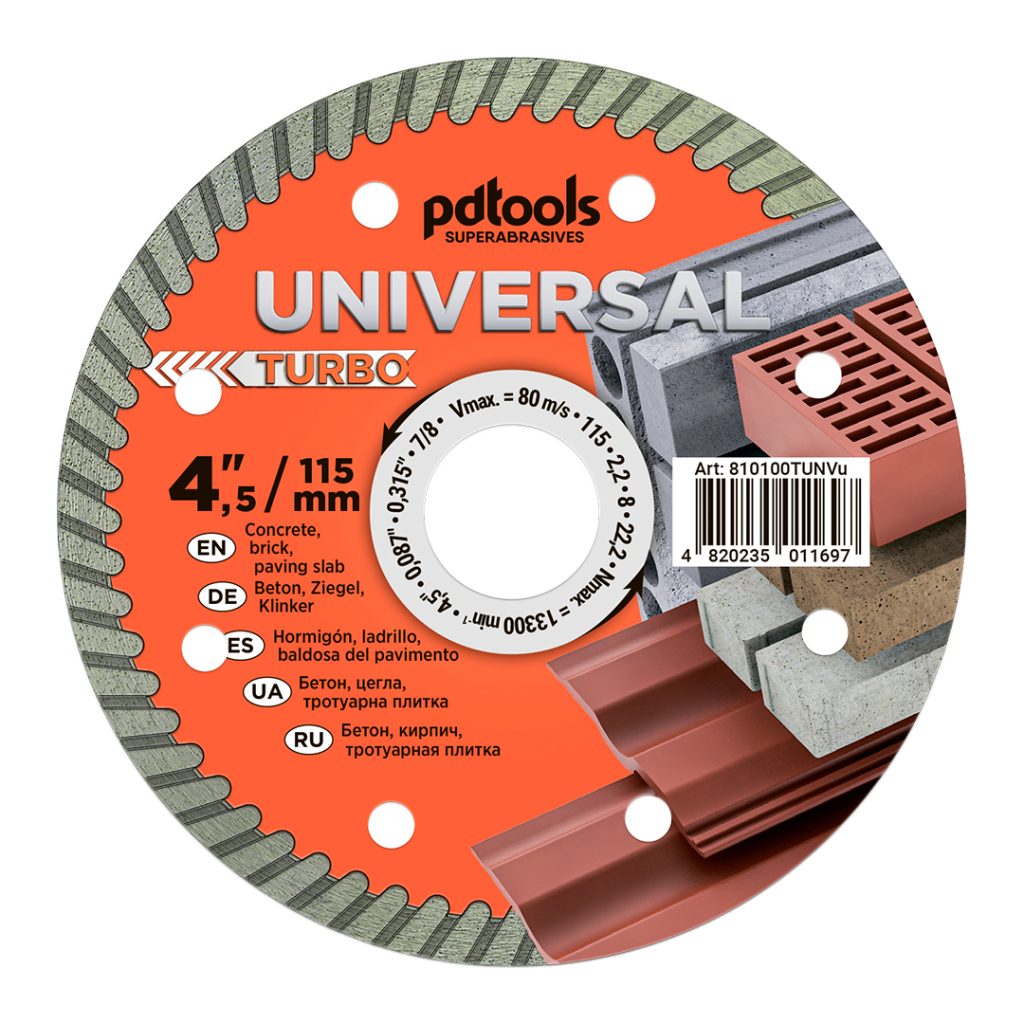 דיסק יהלום PDTools 115 2,2 8 22,2 Turbo Universal | SKU 810100TUNVu | מוצר תמונה