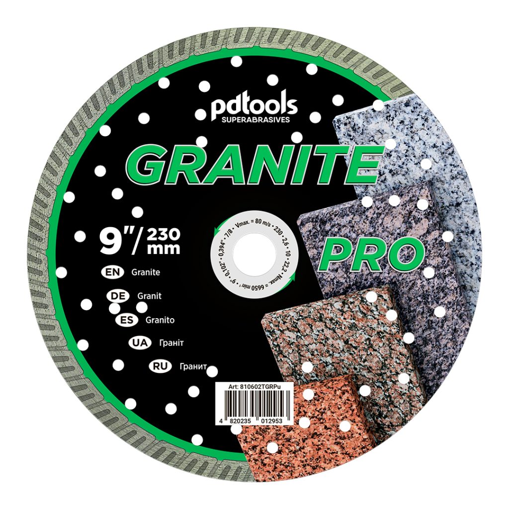Алмазный диск PDTools 230 2,6 10 22,2 Turbo Granite Pro | Артикул 810602TGRPu | Товар Изображ...