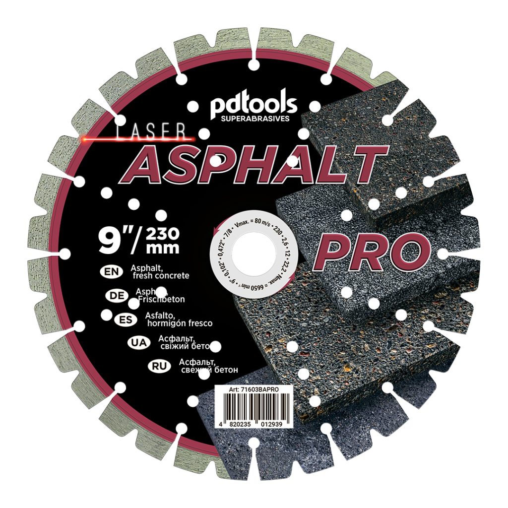 דיסק יהלום PDTools 230 2,6 12 22,2 Asphalt Pro | SKU 71603BAPRO | מוצר תמונה