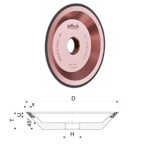 גלגל השחזה יהלום PDTools PREMIUM 12V9-45 100 x 10 x 3 x 20 x 31.75 mm, HPD03 D64 | SKU FR2-04-HPD03-D64 | מו...