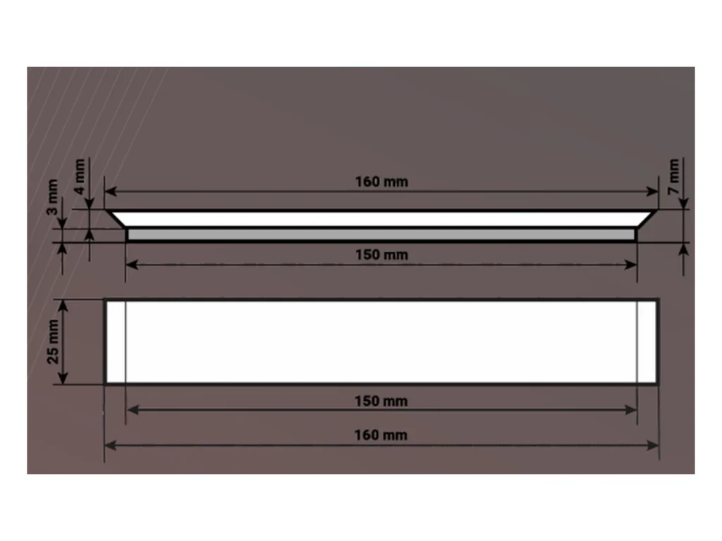 Заточной брусок CBN PDTools PREMIUM SILVER 160 x 25 x 7 мм, 100/80 | Артикул XPB023-CBN-100-80 | То...